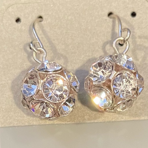 Sterling Silver crystal Earrings - Picture 1 of 6